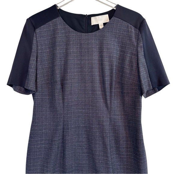 HUGO‎ BOSS Fall 23 Dirusa Stretch Wool Sheath Dress Navy Color Block Size 12 - Picture 4 of 16